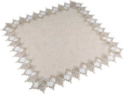 Tavolo quadrato elegante con bordo - Tavolo quadrato coperto - 70 cm x 70 cm - Lino - Decorazione per sala da pranzo/cucina - Resistente alle macchie