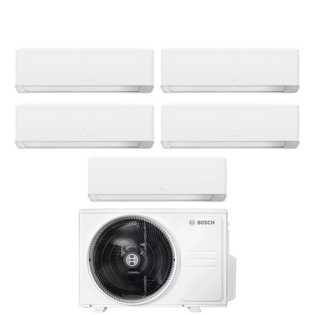 Condizionatore Penta Split Bosch CLIMATE 7000i WHITE 9+9+12+12+12 con 5000M 105/4 E R-32 Wi-Fi Integrato