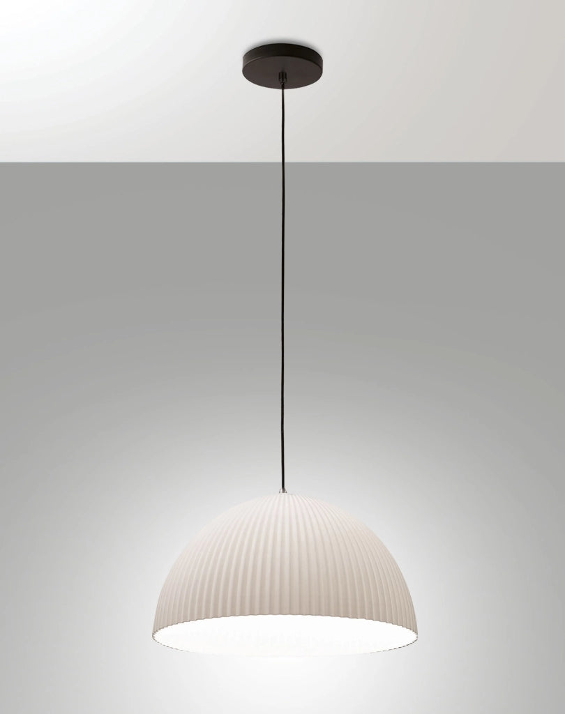 Lampada a Sospensione Carola Ø360mm E27 10W, Struttura in Metallo e Plastica Vegetale, Colore Bianco, IP20, Classe 1 - Carola Design