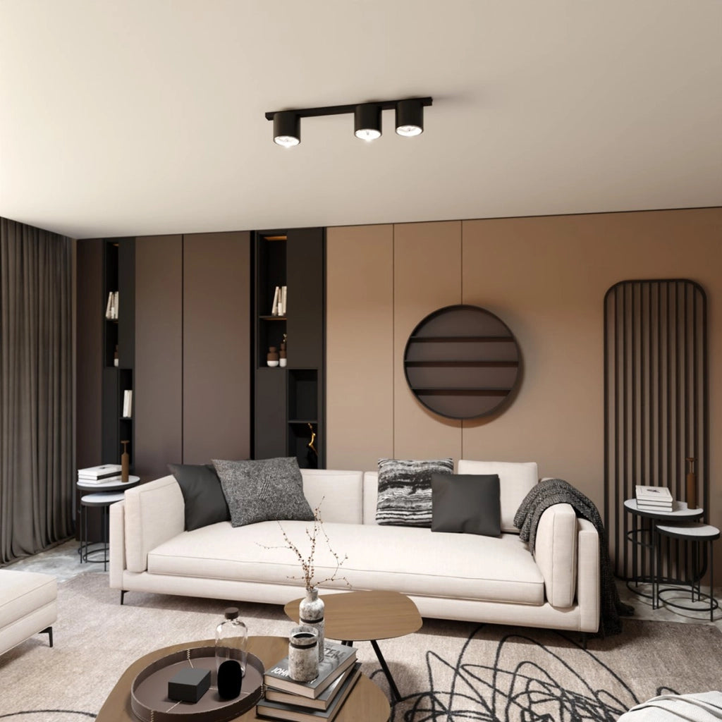 Faretto da soffitto Nano in acciaio nero