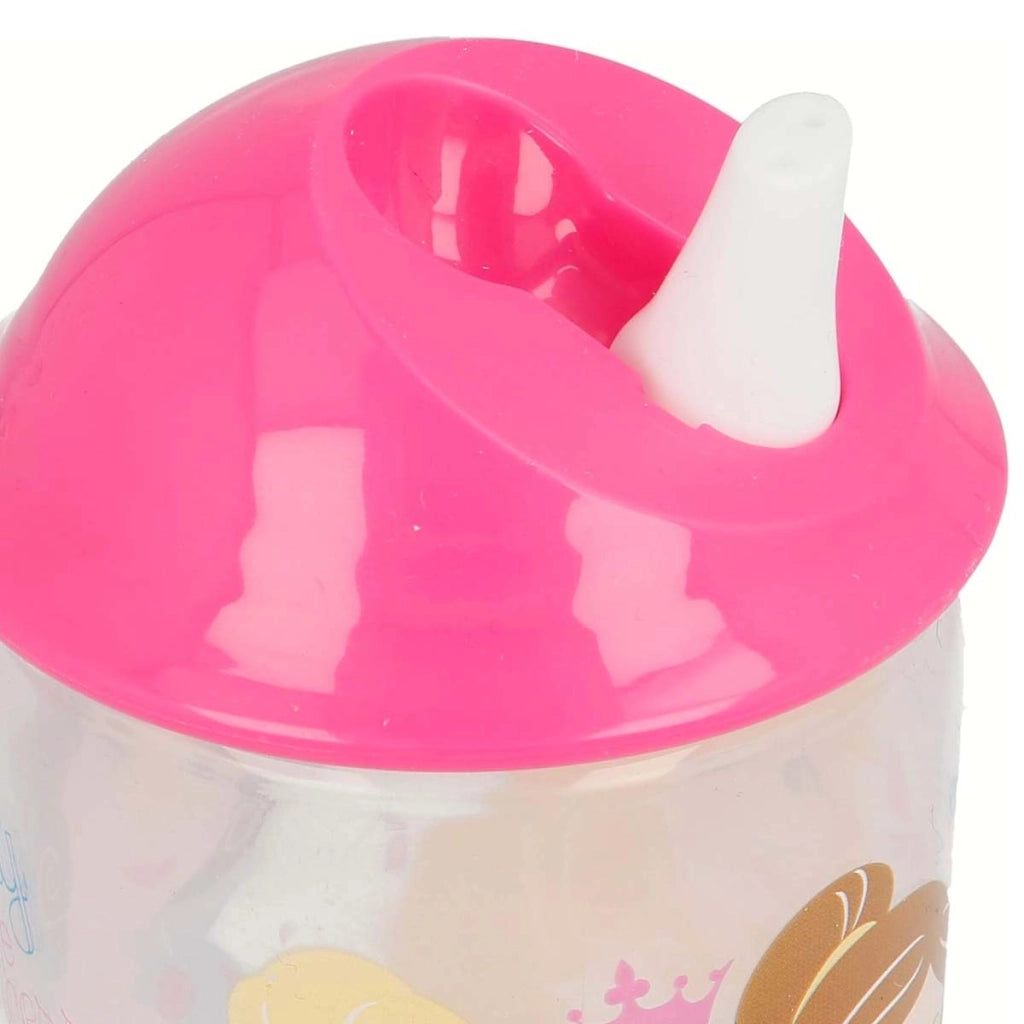 Borraccia per bambini con beccuccio a 360 ml senza BPA ergonomica Rosa Princess