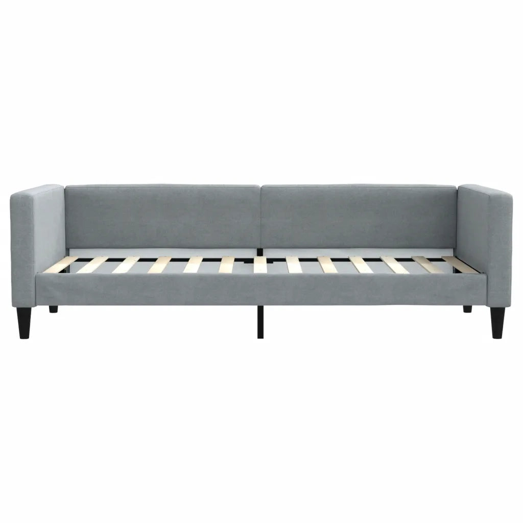 Divano Letto con Materasso Grigio Chiaro 80x200 cm in Tessuto
