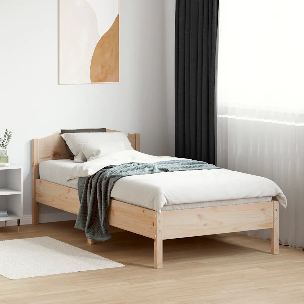Letto senza Materasso 75x190 cm in Legno Massello Pino 842626