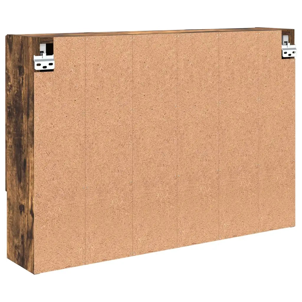 Mobiletto per specchio con porta Rovere fumé 80 x 17 x 55 cm 883359