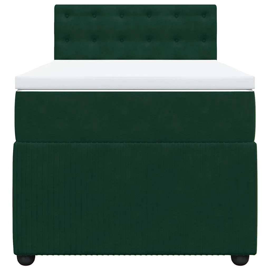 Giroletto a Molle con Materasso Verde Scuro 80x200 cm Velluto 3289905