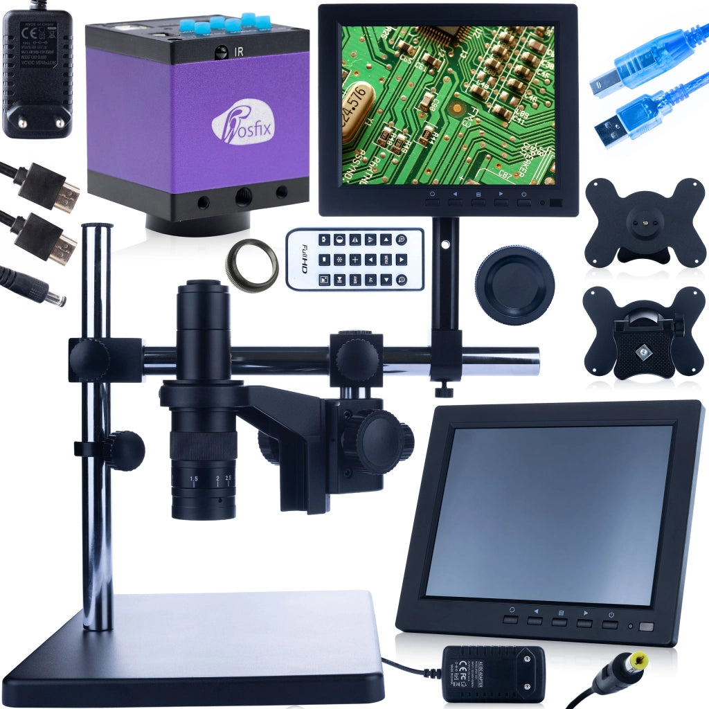 Mikroscopio Digitale Earth Pro MCEP-0.5X-PZRR – Braccio Regolabile, Display 8" | Zoom 7-45x, C-Mount
