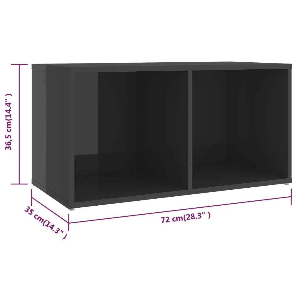 Mobili TV 4 pz Grigio Lucido 72x35x36,5 cm in Legno Multistrato 3079978