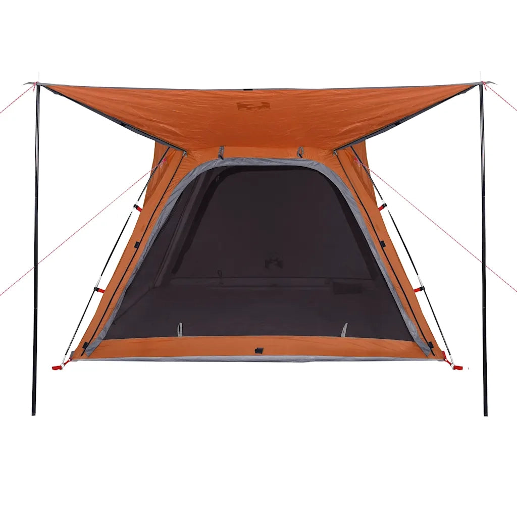 Tenda Campeggio 4 Persone-Tenda per Escursionismo Grigio e Arancione Impermeabile