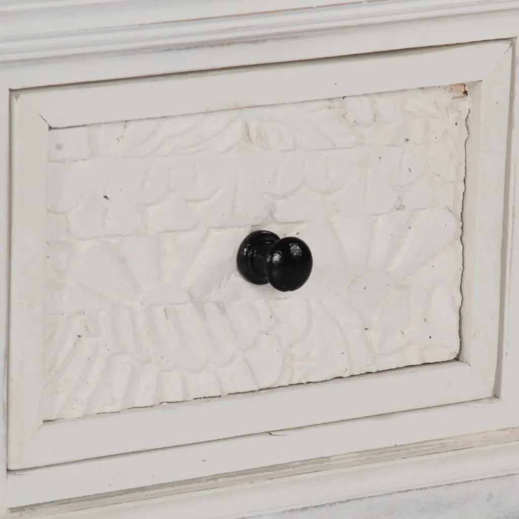 Tavolino da Salotto Bianco 70x70x30 cm Legno Massello di Mango 249872
