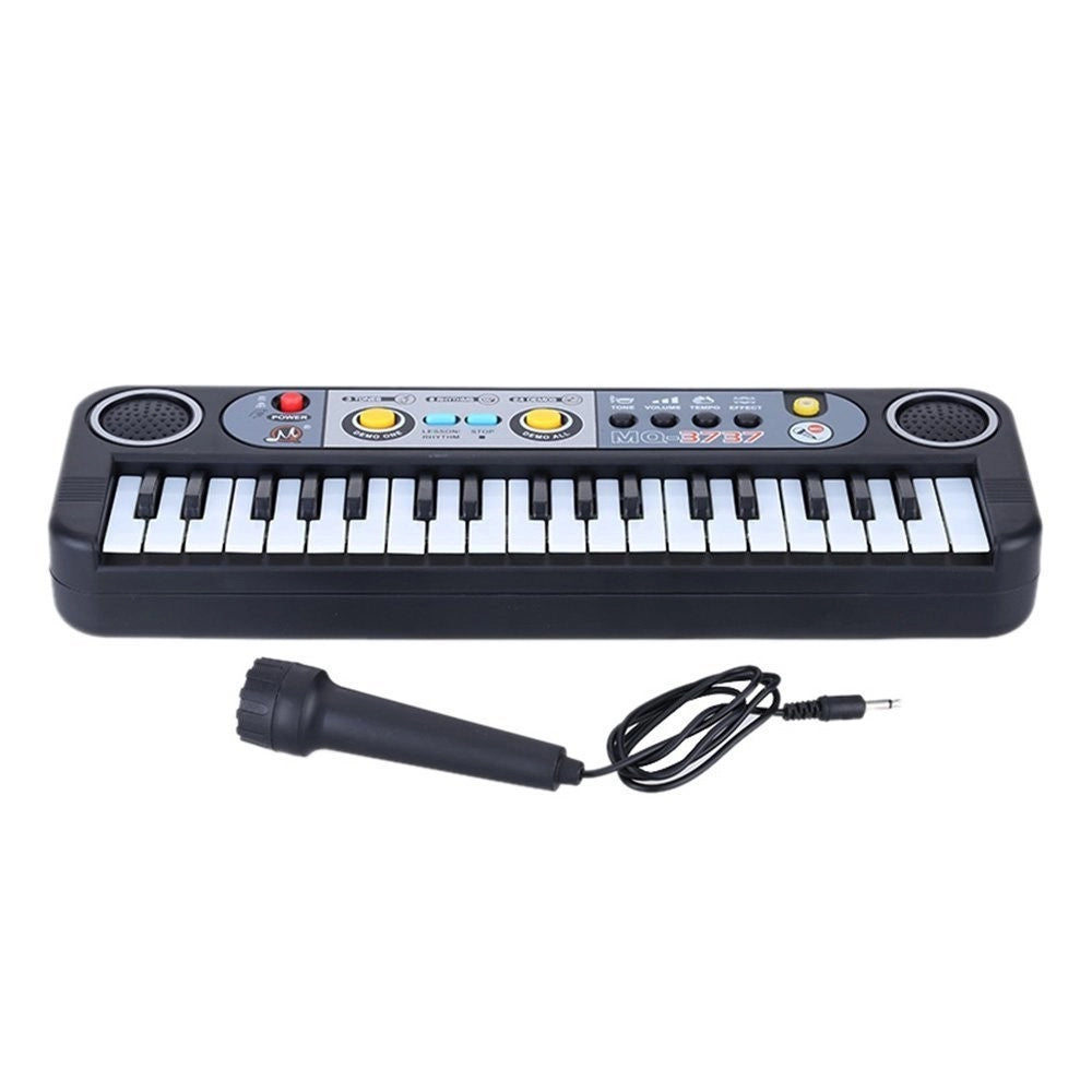 Trade Shop - Mini Tastiera Giocattolo 37 Tasti Mini Piano Con 24 Funzioni Demo Con Microfono -