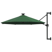 Ombrellone da parete con palo in metallo e LED 300 cm verde 02_0008697