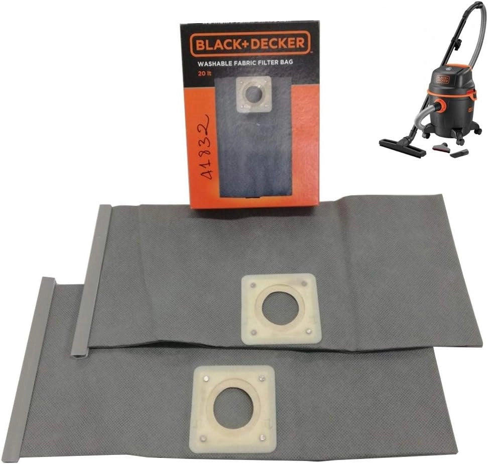 SACCHETTI RACCOGLIPOLVERE IN STOFFA per bidone aspiratutto lt. 20  - BLACK DECKER