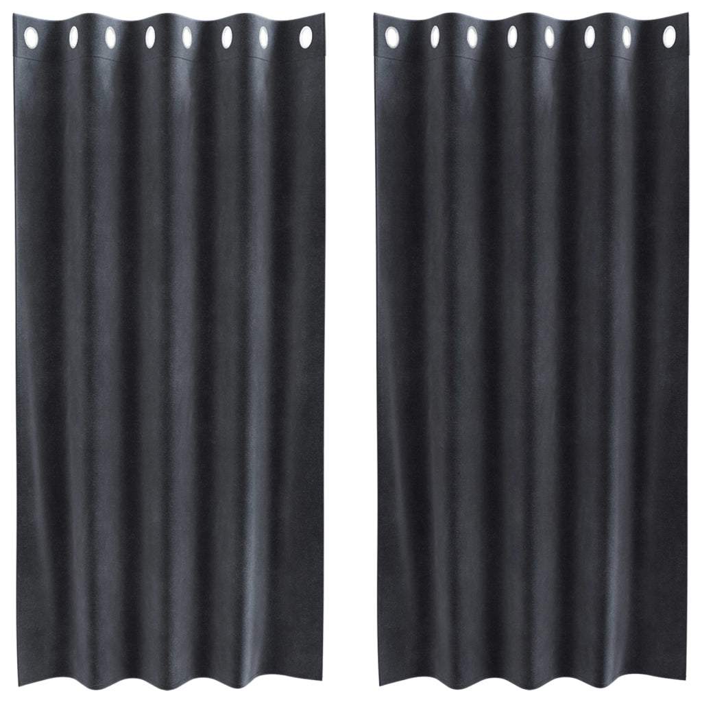 Tende oscuranti  con occhielli 2 pcs Grigio scuro velluto