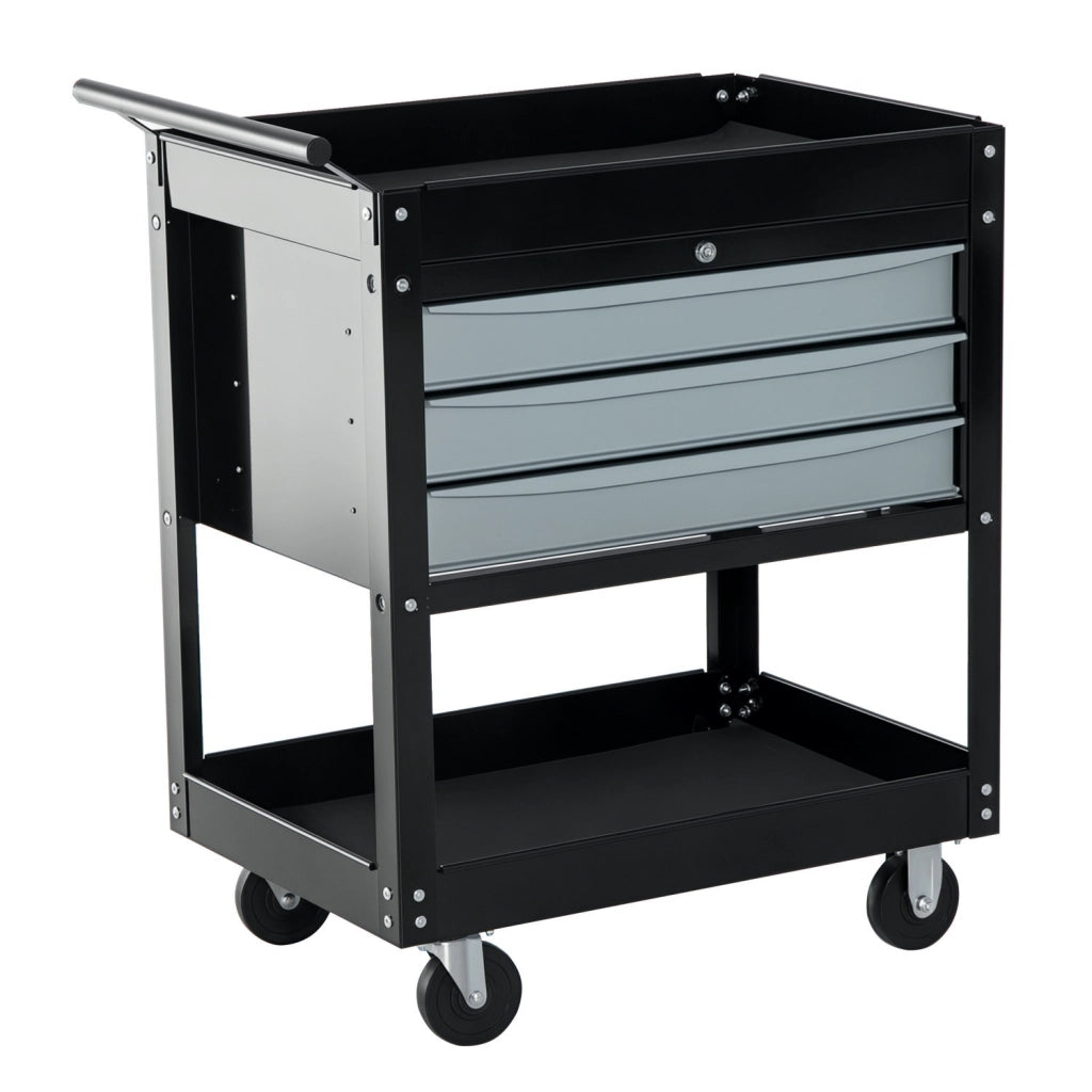 Cassettiera Portautensili Carrello da Officina ¨C Zephmum ¨C Nero, Lamiera, 68x46x88cm
