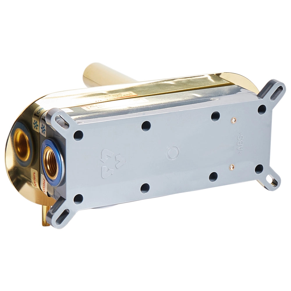 Rubinetto miscelatore da lavabo a parete in ottone color oro con singola maniglia