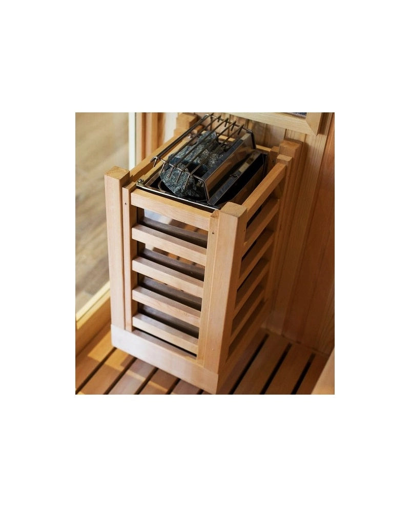 Sauna finlandese sei posti 200x180cm, cromoterapia, ozono, radio legno hemlock Sicorage Popilia