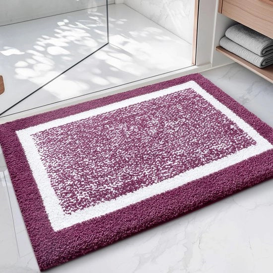 Badmattino con geometria colorata, antiscivolo, lavabile - 50 x 75 cm Tappeto assorbente per bagno, doccia, vasca, area lavaggio (blu)