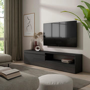 Mobile TV, 200x35x45cm, soggiorno, Per TV fino a 80", Mobile Soggiorno, Nero RF2190