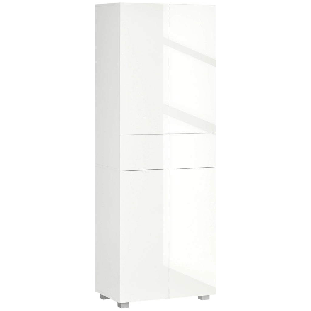 Armadio Cucina con Ante e Ripiani ¨C Zephmum ¨C Bianco 60x35x170 cm