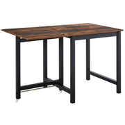 Tavolo da pranzo pieghevole ¨C zephmum ¨C in metallo e legno, marrone, 120x60x75 cm