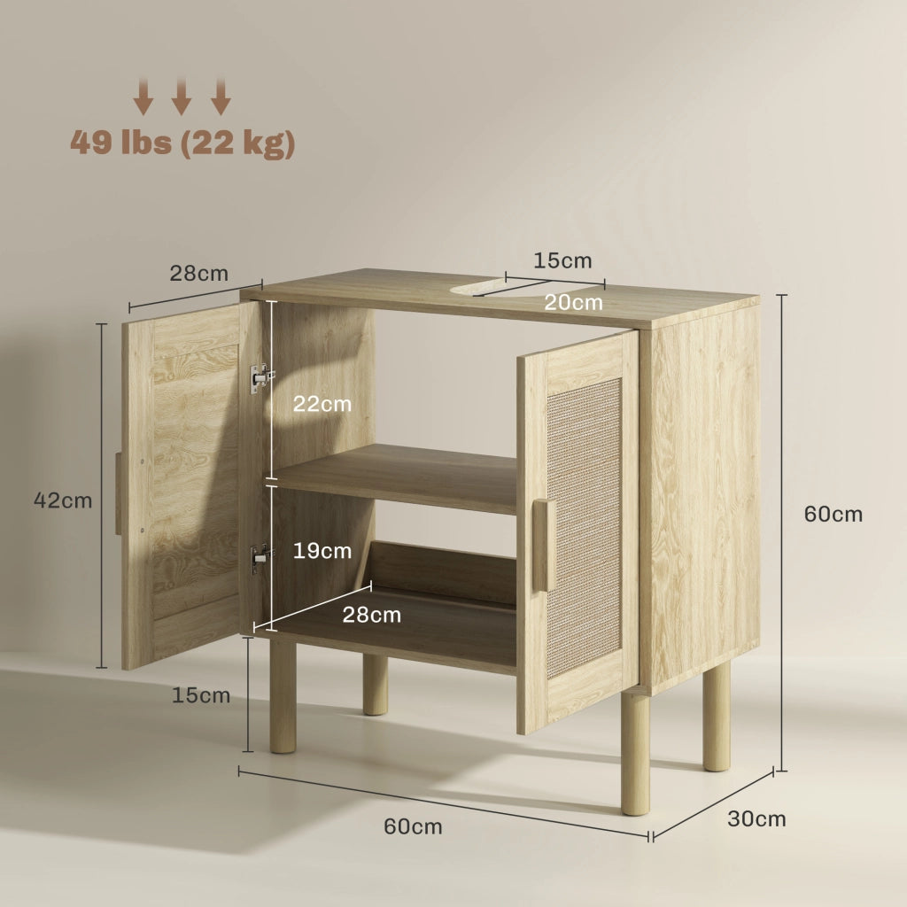 Mobile Sottolavabo Bagno ¨C Zephmum ¨C Rovere 60x30x60