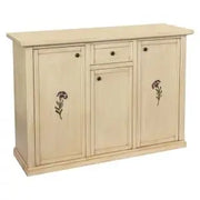 Credenza madia buffet in legno Shabby chic avorio anticato decorato rametta