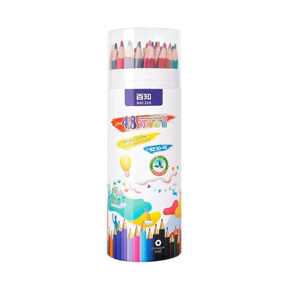 Trade Shop - Matite 48pz Colorate Cancellabili Per Disegnare Schizzi Dipingere Cancelleria Per Bambini -