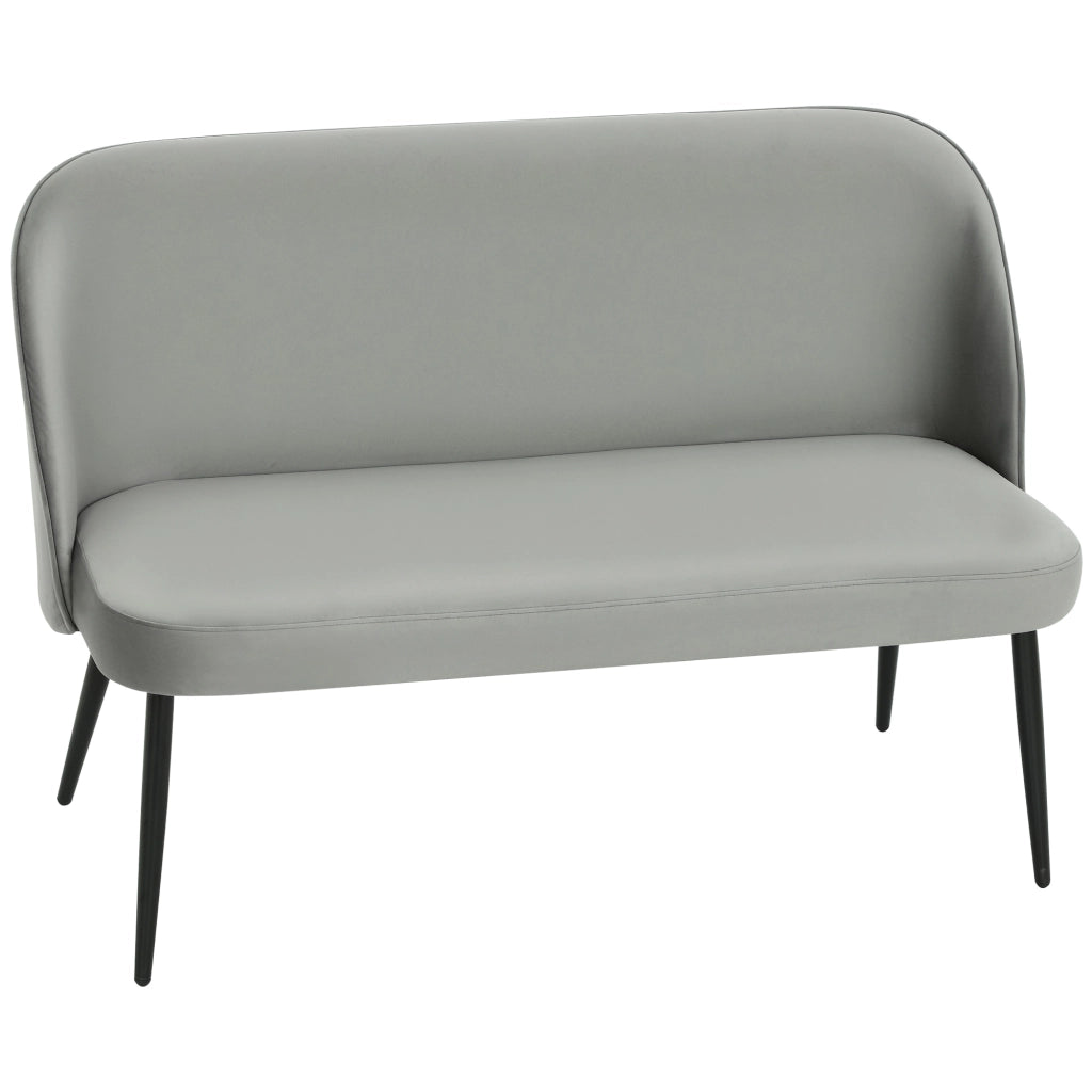 Divano 2 posti ¨C zephmum ¨C Tessuto grigio, struttura metallo e legno
