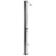 Set doccia miscelatore da esterno in PVC nero e argento con funzione pioggia alimentato ad energia solare Giardino moderno
