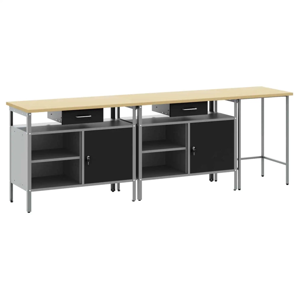 Set banco da lavoro con cassetto 3 pcs Rosso e Grigio 3321397