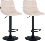 2er Set Barhocker Jerry Samt schwarz