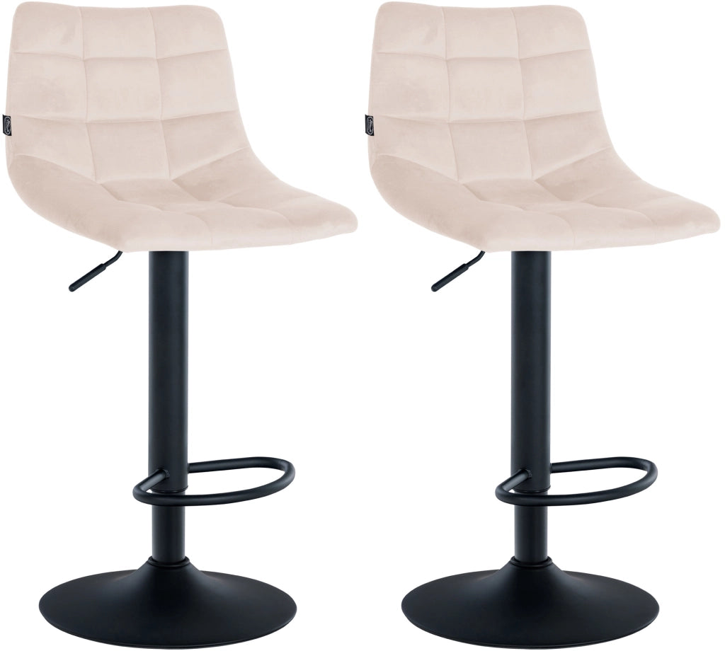 2er Set Barhocker Jerry Samt schwarz