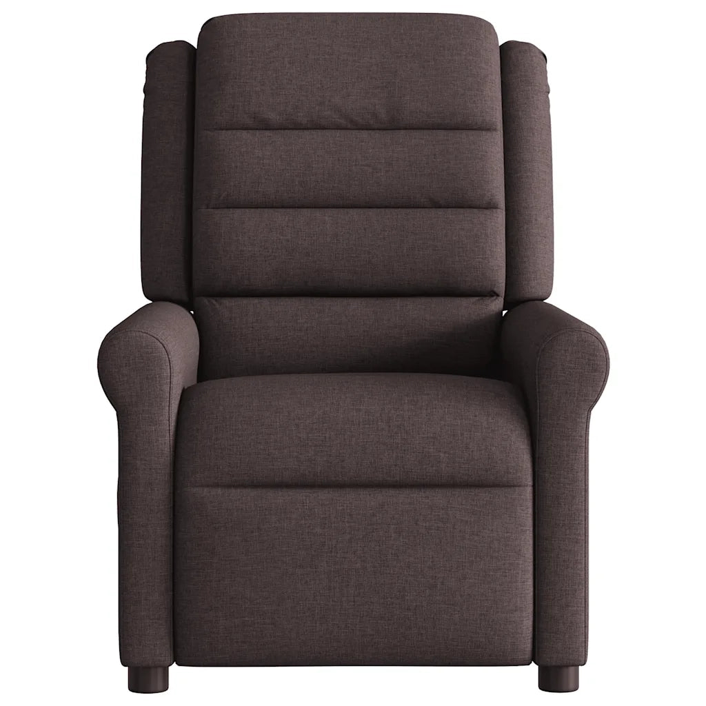 Poltrona Reclinabile Marrone Scuro in Tessuto 4015641