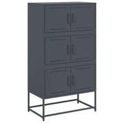 Buffet credenza cassettiera armadio mobile contenitore organizer per cucina soggiorno salotto 68,5 x 38,5 x 123,5 cm acciaio antracite 02_0029703