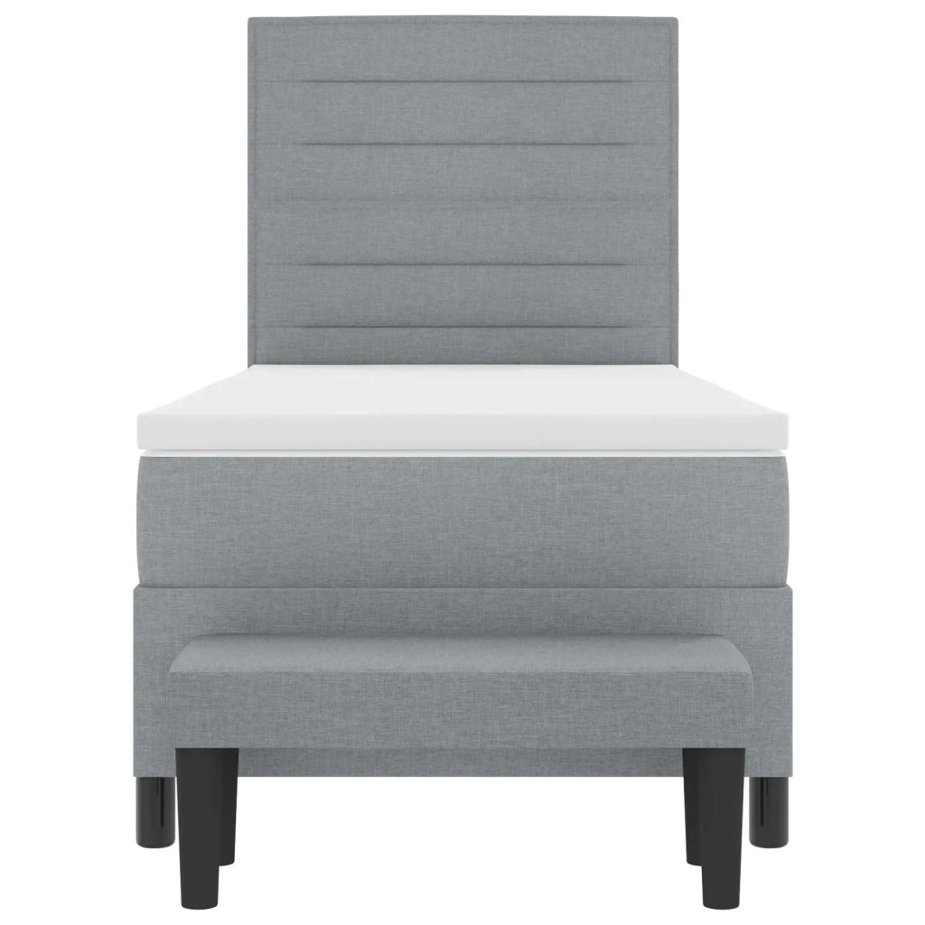 Letto a molle con materasso Grigio chiaro 80 x 200 cm Tessuto