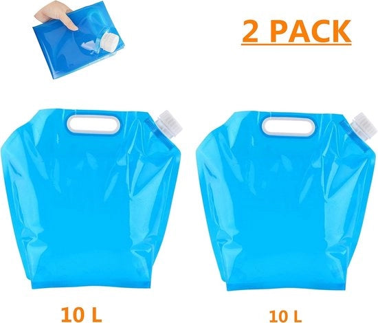 Ottimizzatore di acqua portatile - pieghevole - trasportabile - pieghevole, 2 pezzi - 10 litri di riserva d'acqua, contenitore d'acqua, per escursioni, campeggio, picnic, viaggi, barbecue
