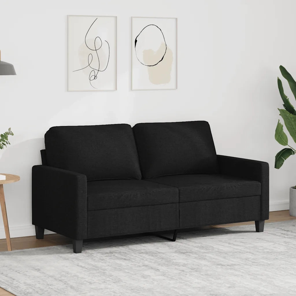 Divano | Divano da soggiorno | Sofa a 2 Posti Nero 120 cm in Tessuto