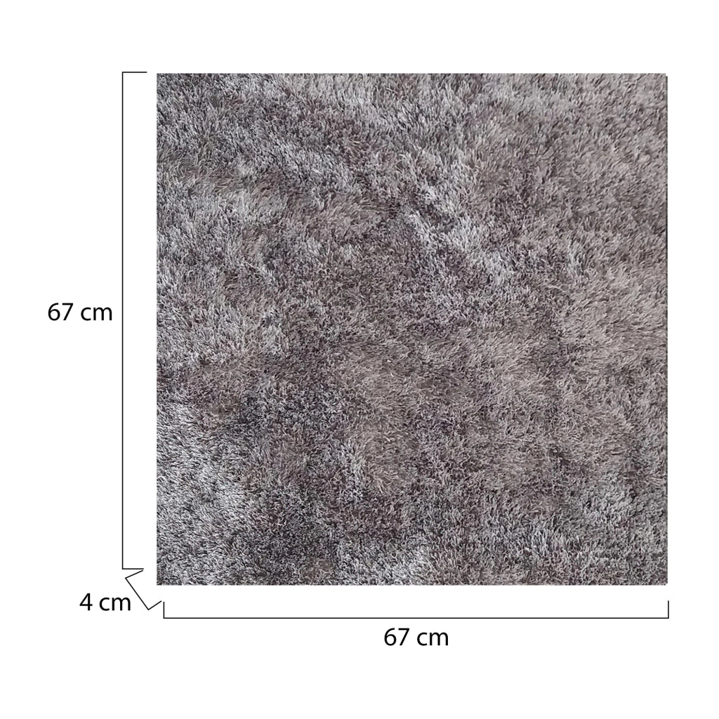 Latisa, Tappeto Altezza Pelo 35 mm 100% Poliestere, 67x67 cm Grigio