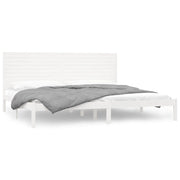 Letto matrimoniale | Letto per adulti | Giroletto Bianco in Legno Massello 200x200 cm