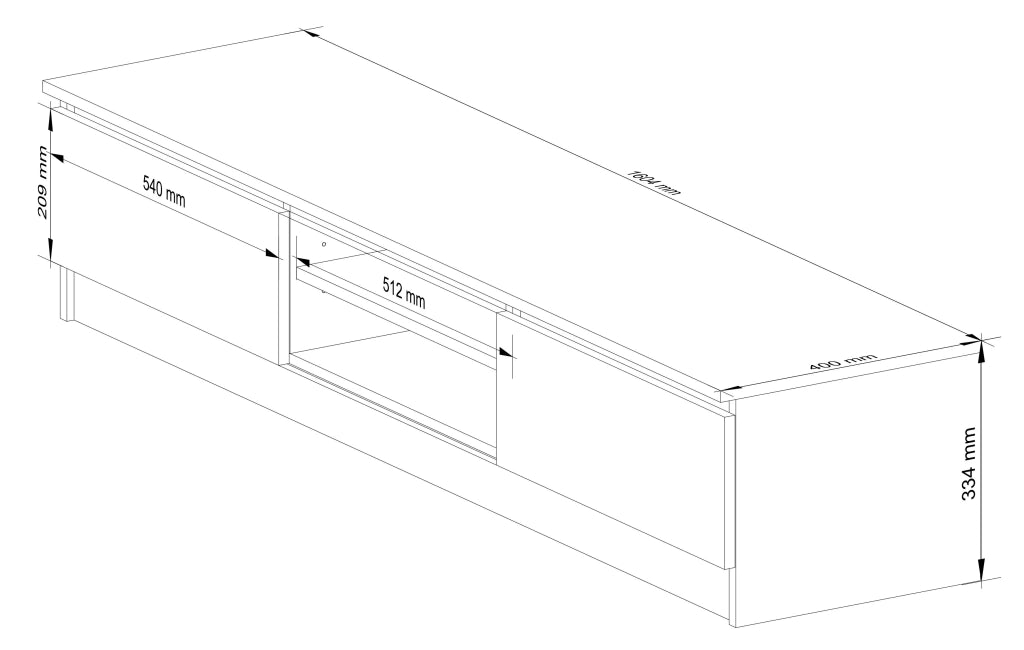 Mobile TV AKORD Sonoma Quercia 160 cm 2 ante 160x40x33 cm