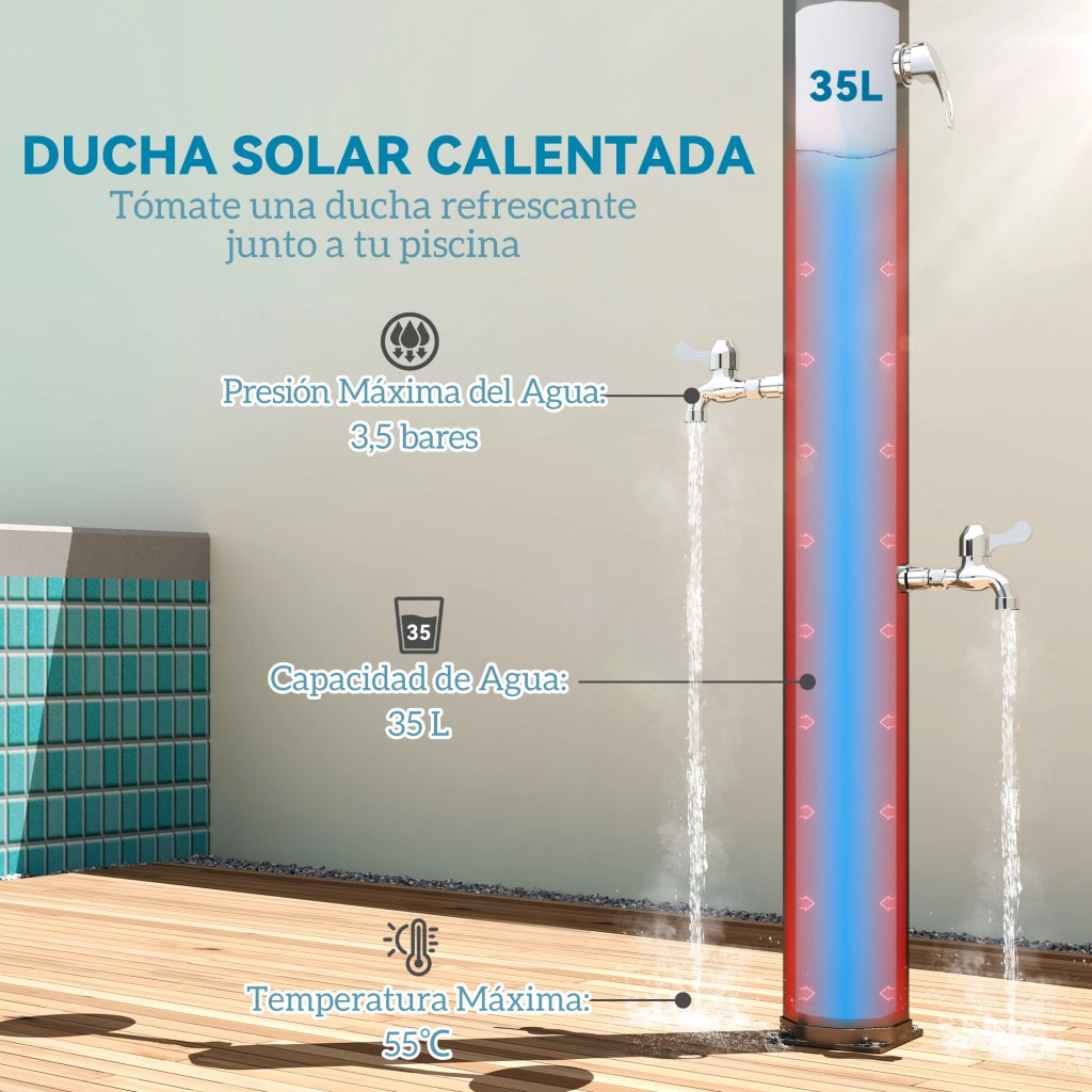 Ducha Solar Exterior ¨C zephmum ¨C 73x18x217 cm Nero