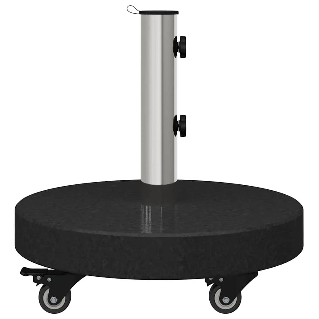 Base moderna rotonda con ruote per ombrellone da giardino 45 x 45 x 45 cm in granito nero codice 02_0058856.