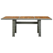 Tavolo da Giardino Grigio Chiaro in Polyrattan e Legno Acacia 313312
