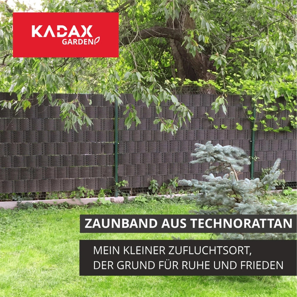 Nastro per recinzioni KADAX marrone per pannelli di recinzione 19 cm 2,55 m Copertura per recinzione