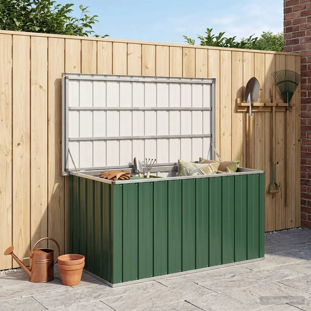 Baule da giardino verde 129x67x65 cm CFW6977996