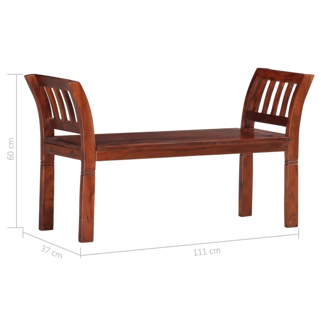 Panca-Sgabello 111 cm in Legno Massello di Acacia
