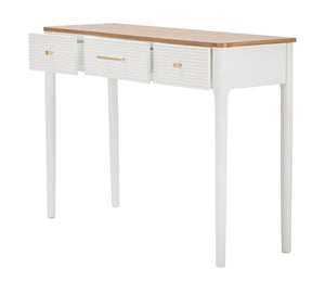 Console Fissa Matera 107x80x37 cm in Legno MDF e Ferro Bianco/Marrone
