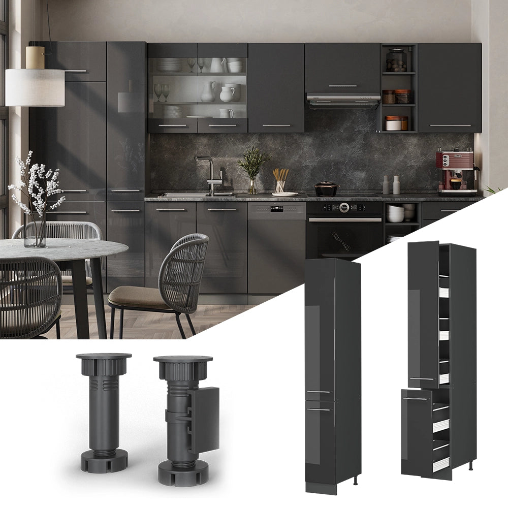 Vicco Mobiletto base per cucina Antracite lucido 30 cm