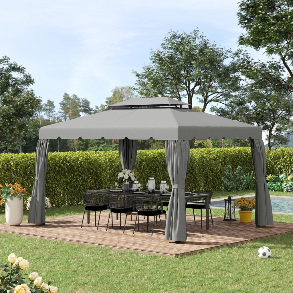 Tenda da giardino ¨C zephmum ¨C grigio chiaro tessuto poliestere 4x3 m