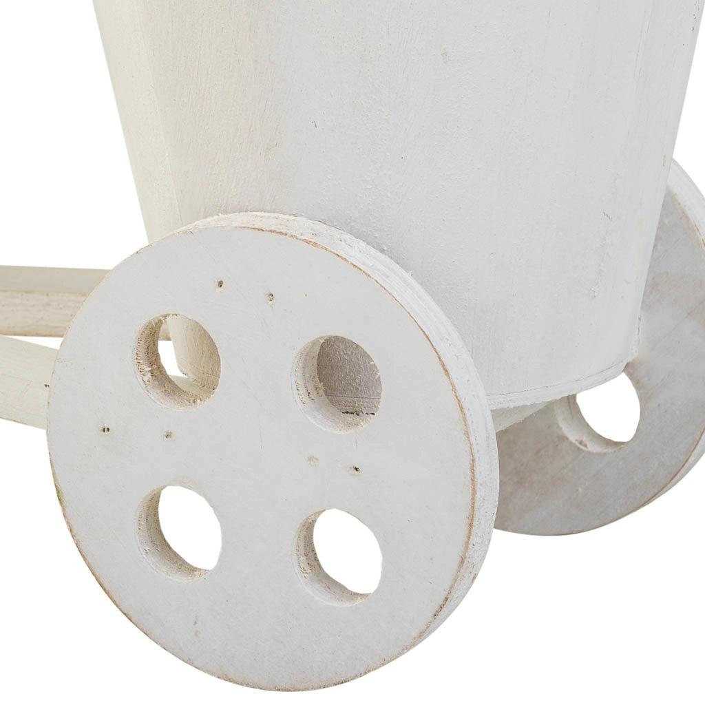 Portavaso bici in legno bianco 24x14x19,5h